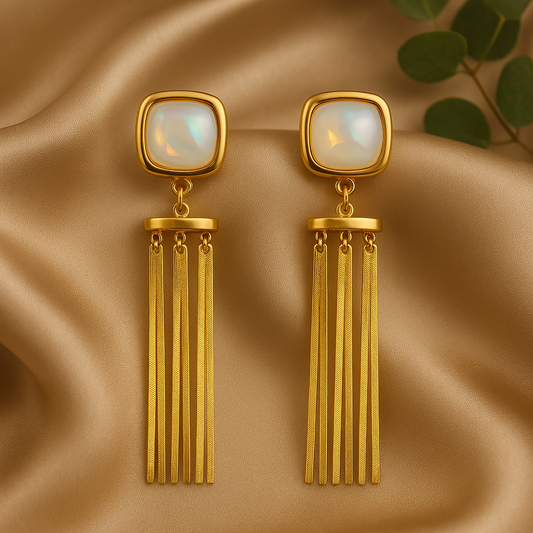 Lustre Drape Tassel Earrings